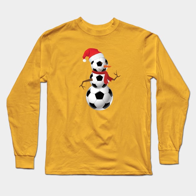 Football Snowman Christmas Long Sleeve T-Shirt by Skylane